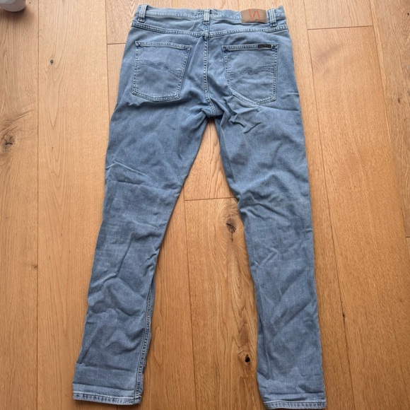 NUDIE JEANS  LEAN DEAN FADED REGULAR-FIT JEANS IN LIGHT BROKEN INDIGO-32 - Picture 6 of 16